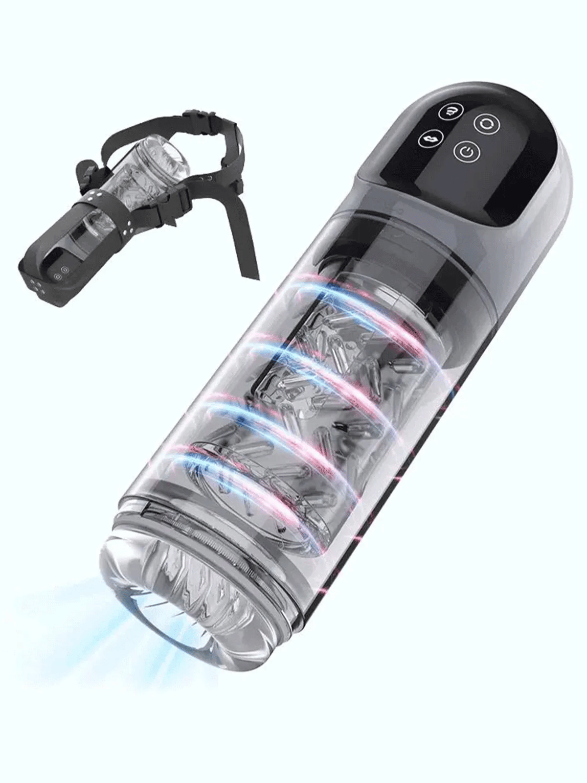 XR3plus Shower Stroker 2-in-1 Licking Blowjob Pump with Suction Thrust and Wet Play Design