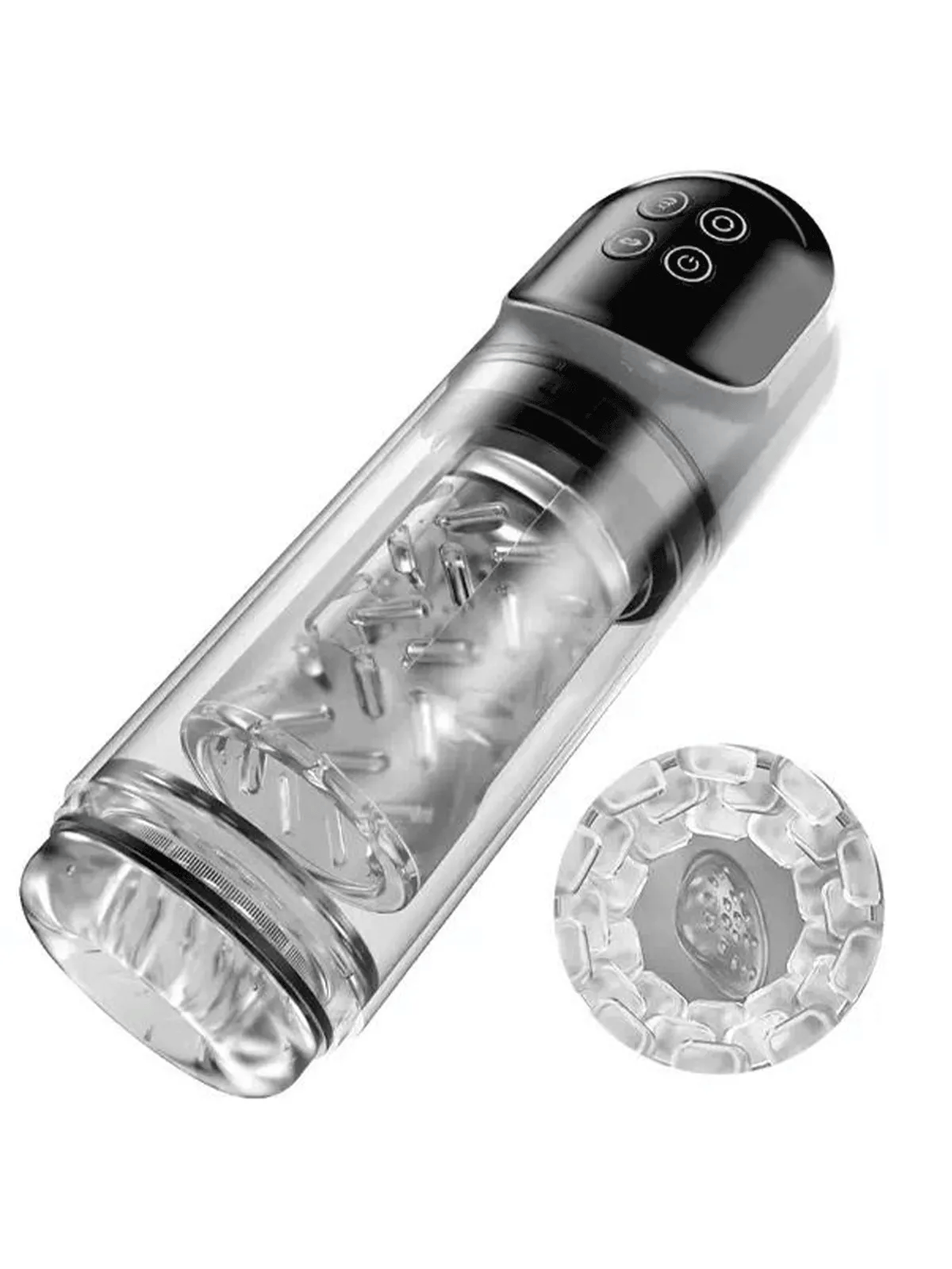 XR3plus Shower Stroker 2-in-1 Licking Blowjob Pump with Suction Thrust and Wet Play Design