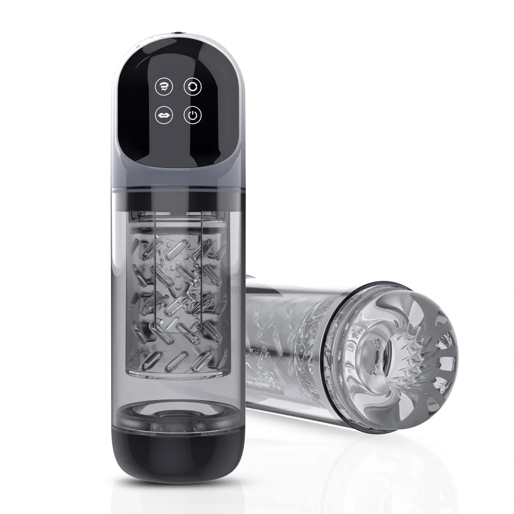 XR3plus Shower Stroker 2-in-1 Licking Blowjob Pump with Suction Thrust and Wet Play Design