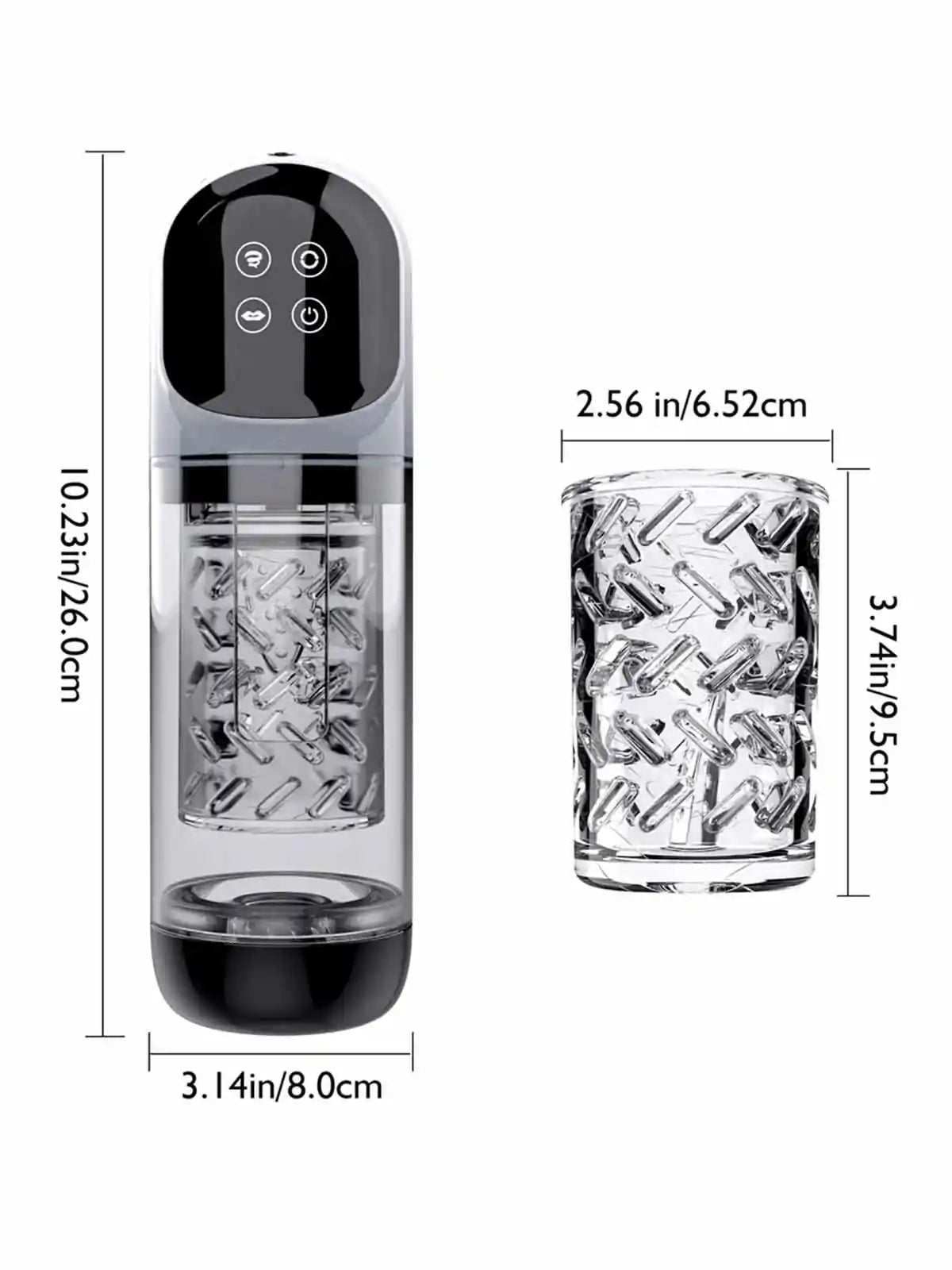 XR3plus Shower Stroker 2-in-1 Licking Blowjob Pump with Suction Thrust and Wet Play Design
